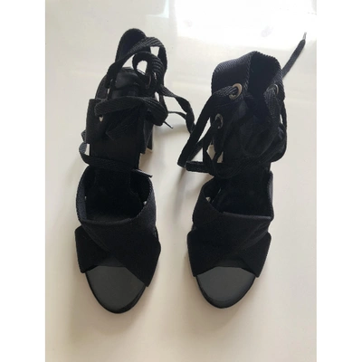 Pre-owned Topshop Unique Cloth Sandals In Black