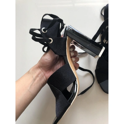 Pre-owned Topshop Unique Cloth Sandals In Black