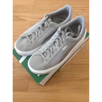 puma grey suede trainers