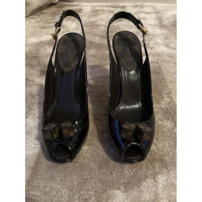 Pre-owned Louis Vuitton Brown Patent Leather Heels