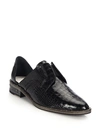 Freda Salvador Women's Wear Laceless D'orsay Croc-embossed Leather Oxfords In Black