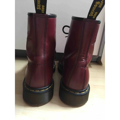 Pre-owned Dr. Martens' 1460 Pascal (8 Eye) Burgundy Leather Ankle Boots