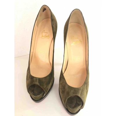 Pre-owned Christian Louboutin Heels In Green