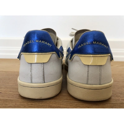 Pre-owned Isabel Marant Bart Leather Trainers In White