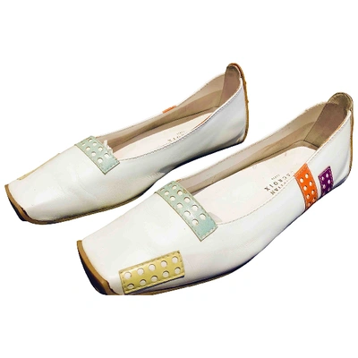 Pre-owned Christian Lacroix Leather Ballet Flats In White