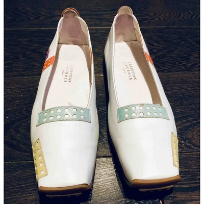 Pre-owned Christian Lacroix Leather Ballet Flats In White