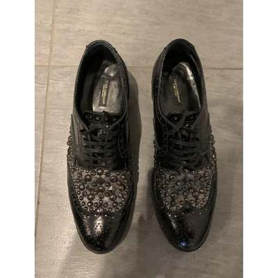 Pre-owned Dolce & Gabbana Black Leather Lace Ups