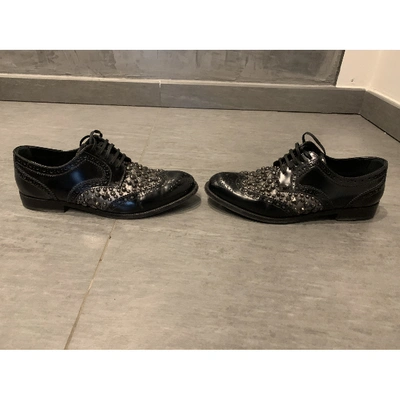 Pre-owned Dolce & Gabbana Black Leather Lace Ups