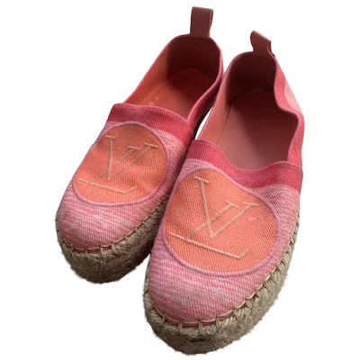Pre-owned Louis Vuitton Seashore Cloth Espadrilles In Pink