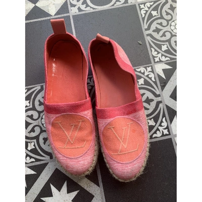 Pre-owned Louis Vuitton Seashore Cloth Espadrilles In Pink