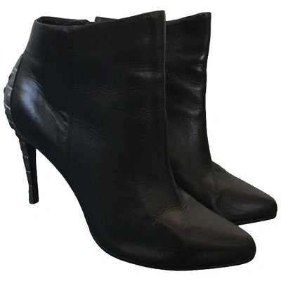 Pre-owned Diesel Leather Ankle Boots In Black