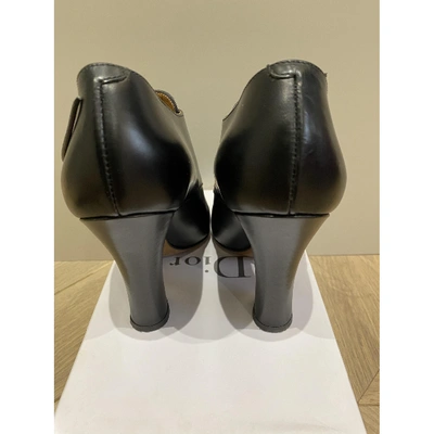 Pre-owned Saint Laurent Leather Lace Up Boots In Black