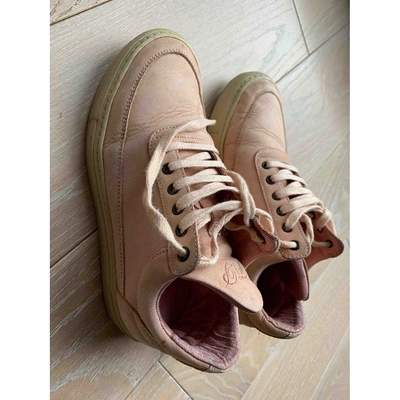 Pre-owned Filling Pieces Pink Leather Trainers