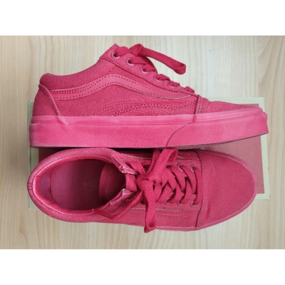 Pre-owned Vans Cloth Trainers In Red