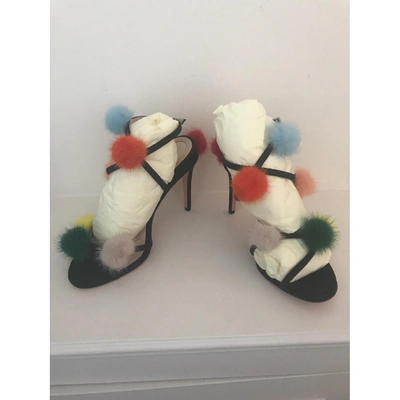 Pre-owned Fendi Multicolour Mink Sandals