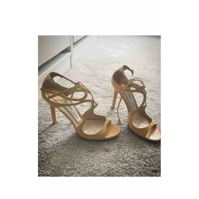 Pre-owned Jimmy Choo Lance Leather Sandals In Yellow