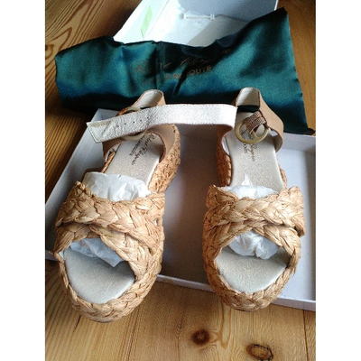 Pre-owned Robert Clergerie Cloth Sandals In Beige