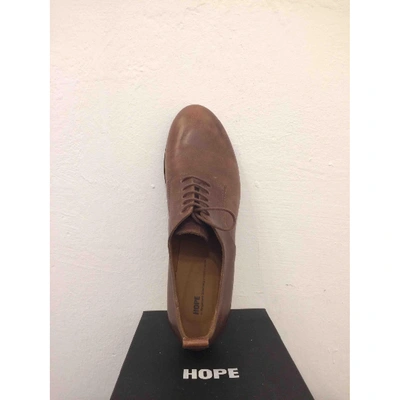 Pre-owned Hope Leather Lace Ups In Brown