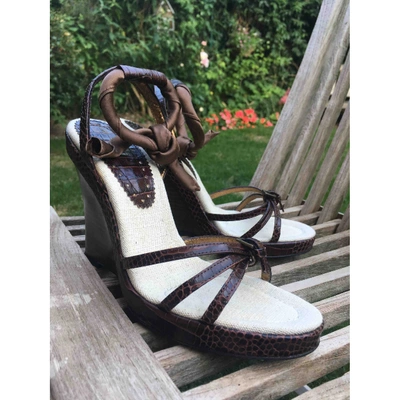 Pre-owned Barbara Bui Leather Sandals In Brown