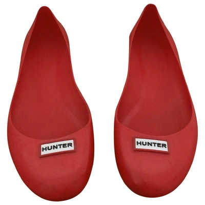 Pre-owned Hunter Red Rubber Flats