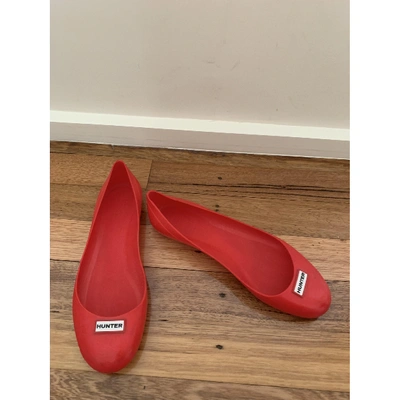 Pre-owned Hunter Red Rubber Flats
