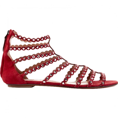 Pre-owned Alaïa Red Suede Sandals