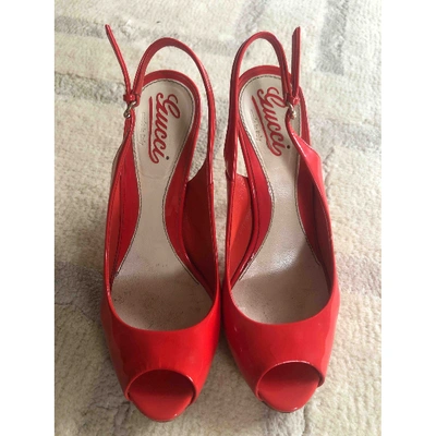 Pre-owned Gucci Patent Leather Heels In Red