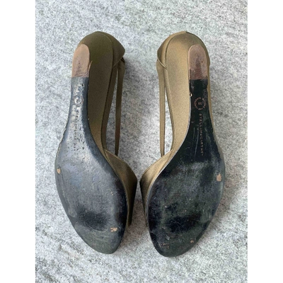 Pre-owned Stella Mccartney Cloth Flats In Green