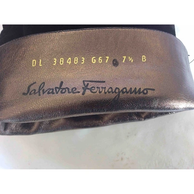 Pre-owned Ferragamo Black Suede Boots