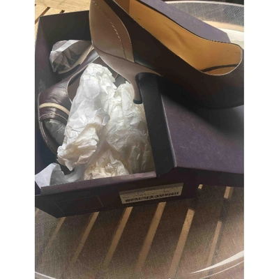 Pre-owned Prada Leather Heels In Brown