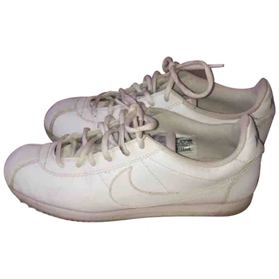 Pre-owned Nike Cortez Leather Trainers In White