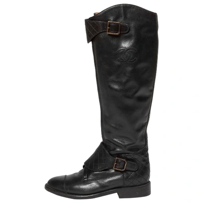 Pre-owned Chanel Black Leather Boots