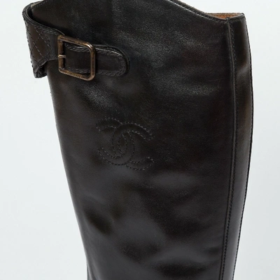 Pre-owned Chanel Black Leather Boots