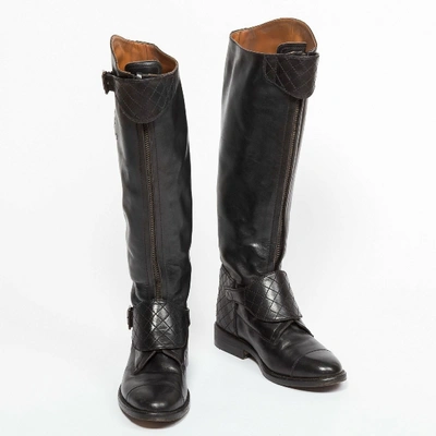 Pre-owned Chanel Black Leather Boots