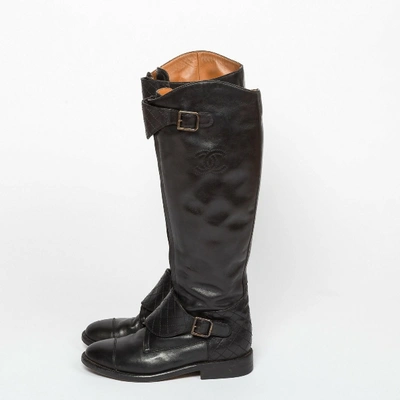 Pre-owned Chanel Black Leather Boots