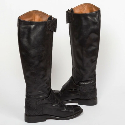 Pre-owned Chanel Black Leather Boots