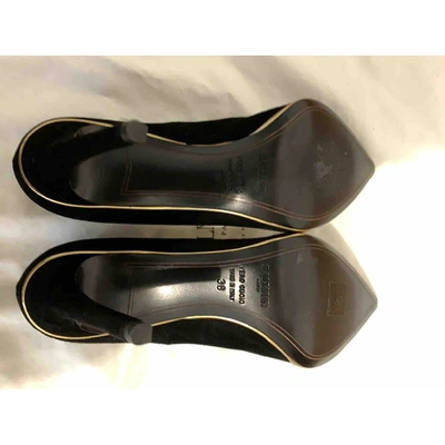 Pre-owned Balmain Black Velvet Heels