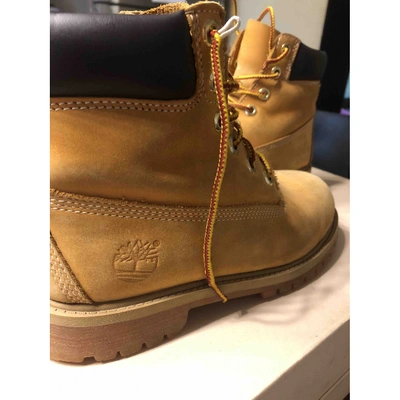 Pre-owned Timberland Ankle Boots In Beige