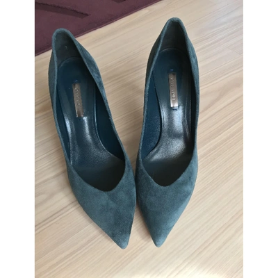Pre-owned Casadei Turquoise Suede Heels