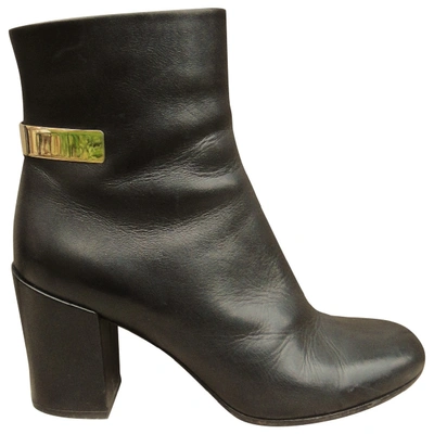 Pre-owned Givenchy Leather Ankle Boots In Black