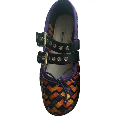 Pre-owned Miu Miu Leather Ballet Flats In Multicolour