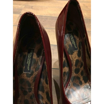 Pre-owned Dolce & Gabbana Patent Leather Heels In Burgundy