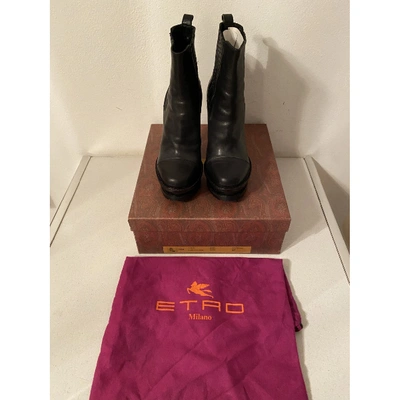 Pre-owned Etro Black Leather Boots