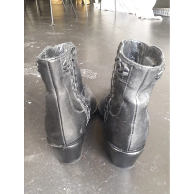Pre-owned Haider Ackermann Leather Western Boots In Black