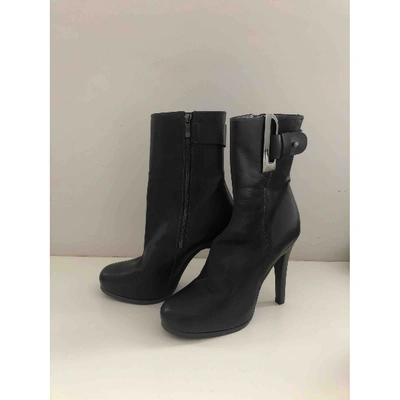 Pre-owned Barbara Bui Leather Ankle Boots In Grey