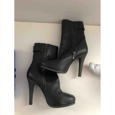 Pre-owned Barbara Bui Leather Ankle Boots In Grey