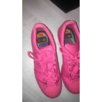 Pre-owned Adidas X Pharrell Williams Pink Leather Trainers