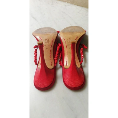 Pre-owned Valentino Garavani Cloth Mules In Red