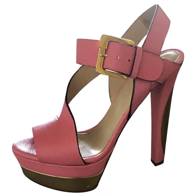 Pre-owned Sergio Rossi Leather Sandals In Pink
