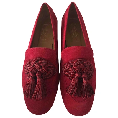 Pre-owned Aquazzura Flats In Red